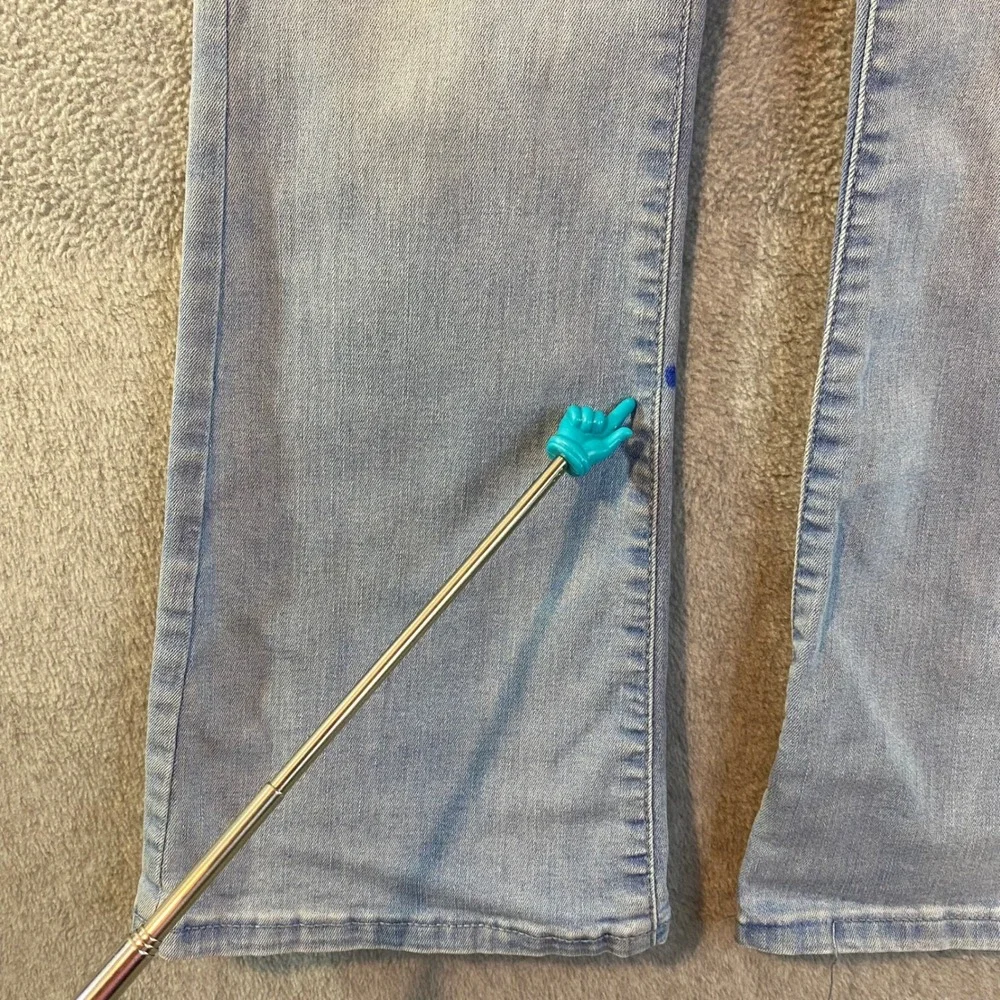 Cat & Jack Flare Jeans Kids Size 12 Light Wash Blue Pull On Denim FLAW